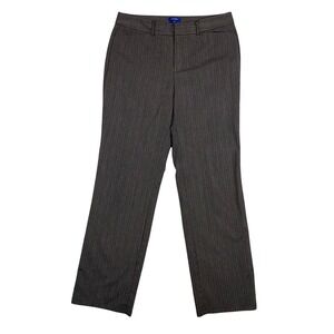 Dockers Womens Ideal Fit Metro Pant Mid Rise‎ Striped Gray Size 12 Medium